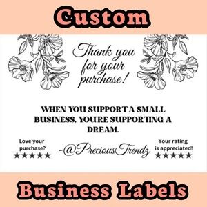 Custom Business Labels | 50 PCS | Custom Message & Business Name | Stickers